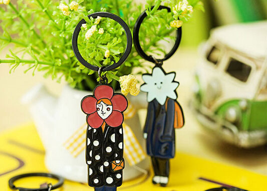 軟膠情侶鑰匙扣裝飾品掛扣