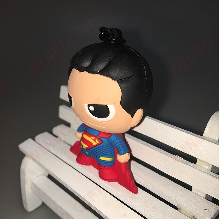 超人PVC軟膠3D立體鑰匙扣右側面