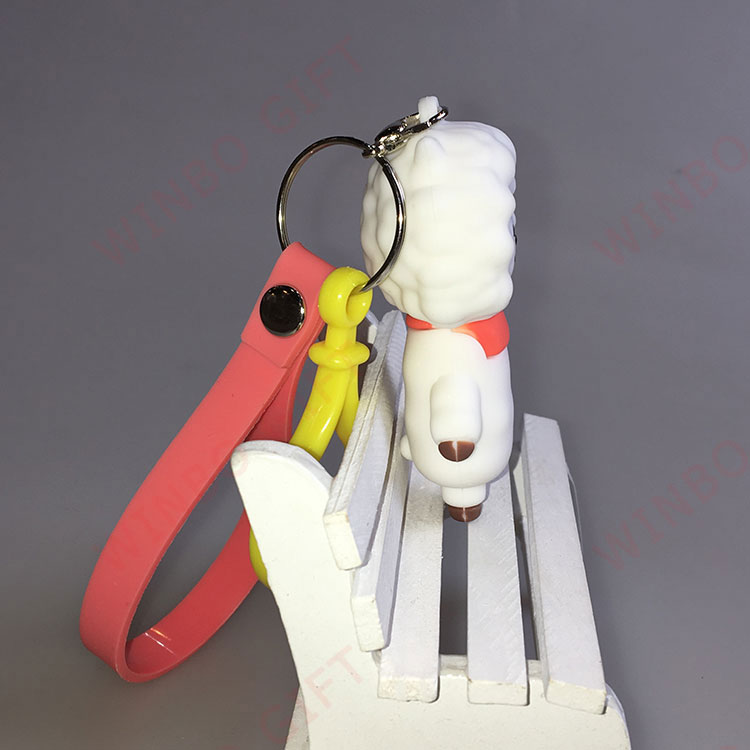 卡通動物羊立體鑰匙扣側面