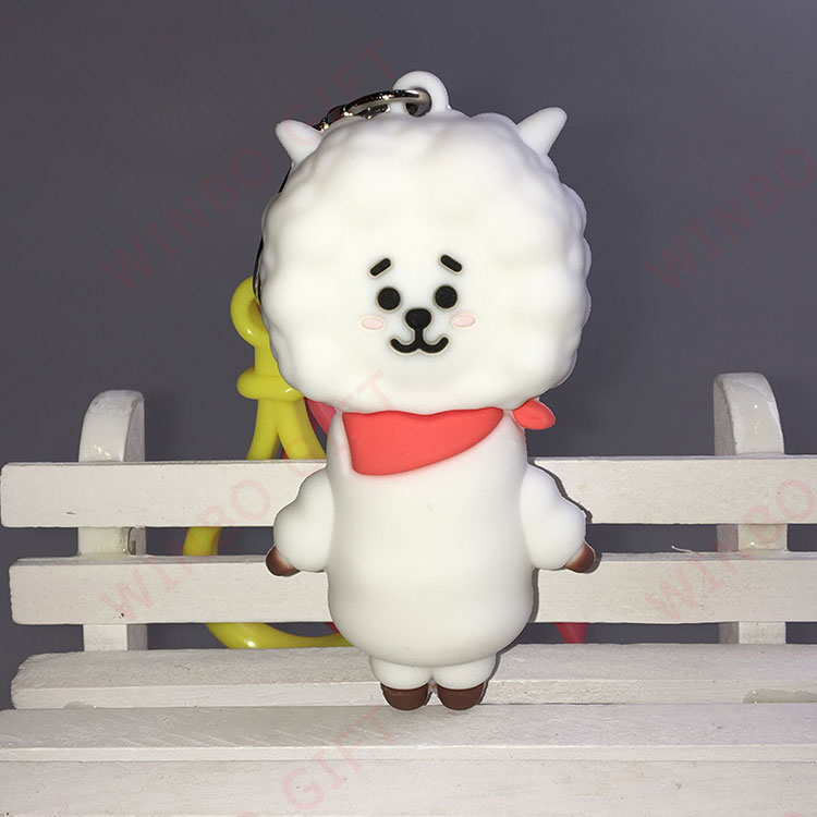 卡通羊3D立體鑰匙扣正面